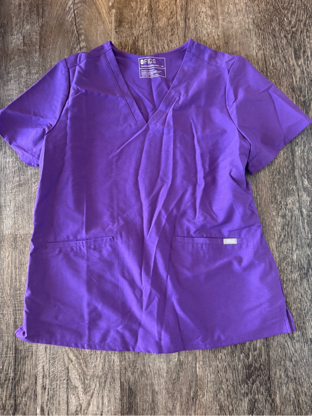 FIGS Women's V-Neck Scrub Top in Purple